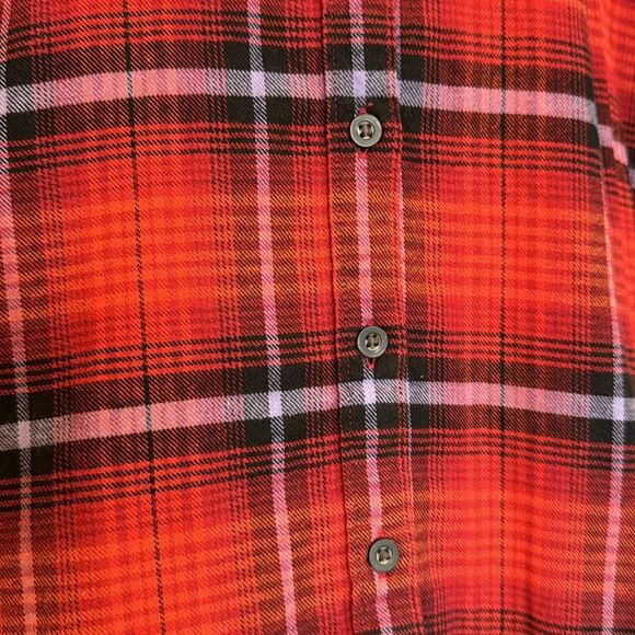 Good Threads Shirt Womens Sz Large Red Plaid Button Down - Picture 3 of 8